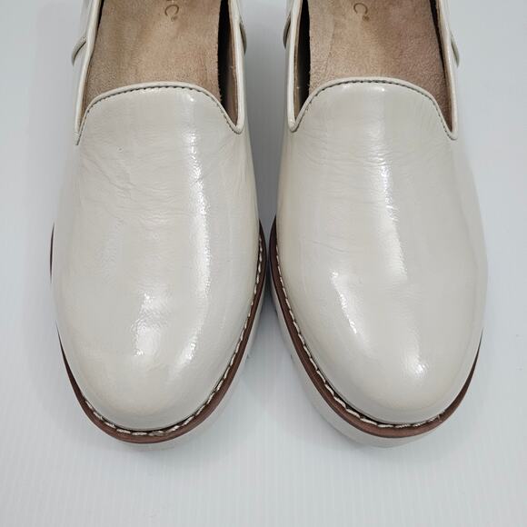 Vionic Willa Loafer Womens 9 Cream Patent Leather Wedge Slip On Arch Support - Picture 5 of 13